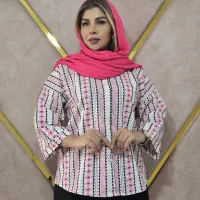 پیراهن باکسی  جلو بسته و لنین یقه دکمه