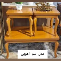 میزعسلی و جلومبلی MDF روکش راش با پایه چوبی|مبلمان خانگی و میز عسلی|بروجرد, |دیوار