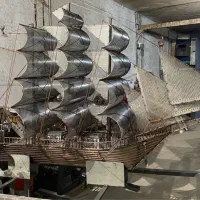 کشتی بادبانی دست ساز|مجسمه، تندیس، ماکت|اصفهان, باغ فدک|دیوار