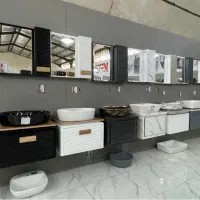 روشویی کابینتی آینه باکس تمام PVC ضد آب رنگ بندی