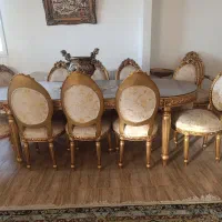 مبل استیل ۹ نفره با میز سنگ مرمر و غذا خوری|مبلمان خانگی و میز عسلی|قزوین, |دیوار