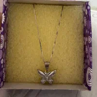 گردنبند نقره طرح پروانه