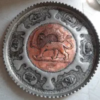 مجمعه سینی مسی قدیمی قلم۶۰سانتی