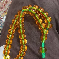 تسبیح سندلوس عسلی نباتی نخ نما خشک کلکسیونی|جواهرات|کرمانشاه, |دیوار