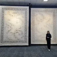 فرش یاغوت موکا صدفی کرم سبز ده رنگ تراکم۳۶۰۰