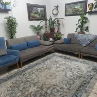 مبل ال ۷ نفره مکانیزه تختخواب شو + پاف وسط|مبلمان خانگی و میز عسلی|تهران, اباذر|دیوار