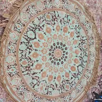 فرش گرد فیروزه ای