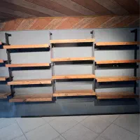 قفسه چوبی و فلزی مناسب دکور مغازه|فروشگاه و مغازه|نوشهر, |دیوار