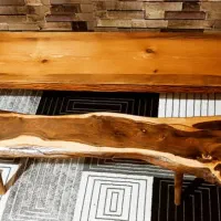 جلو مبلی و عسلی با چوب درختی طبیعی