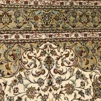 فرش  دستبافت سه متری تمام ابریشم قم طرح کاشان