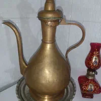 افتابه لگن و سینی اب چکان برنج و مس