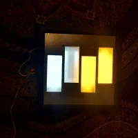 چراغ روشنایی آئینه ای دور چوبی ۴ عدد با ۱۶ لامپ