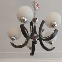 لوستر ۵ شعله ابکاری. گلد. کروم|لوستر و چراغ آویز|یزد, |دیوار