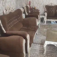 مبل هفت نفره همراه با جلو مبلی و دو میز عسلی|مبلمان خانگی و میز عسلی|اسلامشهر, شهرک مصطفی خمینی|دیوار