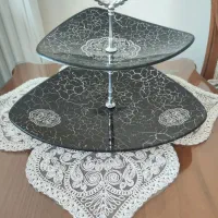 ظرف دو طبقه شیرینی خوری