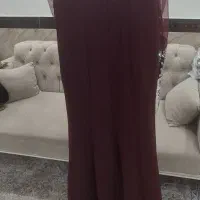 لباس زرشکی  نگین کار شده