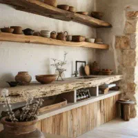 شلف دیواری چوب دفورمه روستیک بسیار مستحکم|کتابخانه، شلف، قفسههای دیواری|اهواز, پادادشهر|دیوار