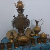 سرویس سماور ذغالی ساعت دیواری برنجی