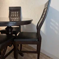 میز غذاخوری گرد چوبی چهار نفره|میز و صندلی غذاخوری|اصفهان, رزمندگان|دیوار