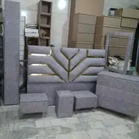 سرویس خواب تخت خواب دونفره و مبل ۸ نفره کمد لباس
