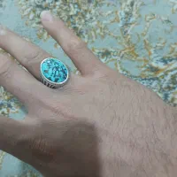 انگشتر مردانه نقره با فیروزه اصل نیشابوری|جواهرات|کازرون, |دیوار