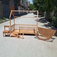 تخت کلبه ای مونتسوری / شلف/ صندلی/گهواره/ سیسمونی