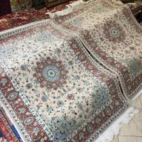 جفت قالیچه کاشان رنگرزی جدید