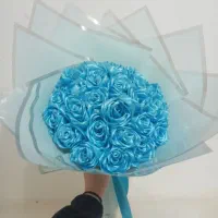 گل روبانی آبی|گل مصنوعی|زنجانرود, |دیوار