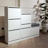 جاکفشی طرح چوبی روشن داشبوردی + نیمکت نشیمنی