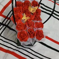 باکس گل رز روبانی|گل مصنوعی|شیراز, میانرود|دیوار