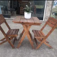 میز و صندلی چوبی تاشو