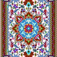 زیرپایی با دار قالی نقشه سنتی و عددی