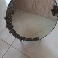 ابنه پابه دار دورمخمل سرمه ای گل نقره ای