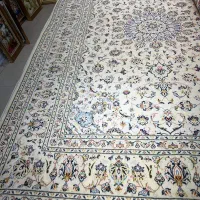 جفت فرش 9متری پشم دستباف کاشان کارکرده سالم و تمیز