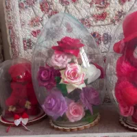 باکس شیشه ای گل و عروسک