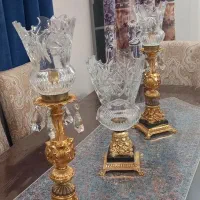سه عدد شمعدان کریستال خورشیدی  اکازیون درحد نو