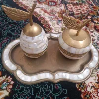 دکوری سیب و گلابی برنجی و صدف