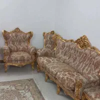 مبل ۱۰ نفره ورق طلا ، چوب راش با ناهارخوری ۶ نفره