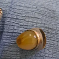 انگشتر قدیمی دست دونقره نگین باباقوری وعقیق|جواهرات|جیرفت, |دیوار