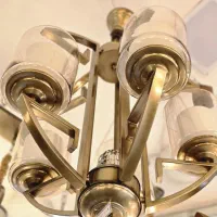 لوستر پنج شاخه با آبکاری زیتونی|لوستر و چراغ آویز|خوی, |دیوار