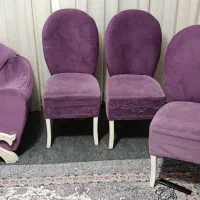 فروش دو دست مبل و سه عدد صندلی رنگ بنفش|مبلمان خانگی و میز عسلی|رشت, گیل|دیوار