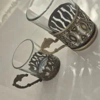 استکان . قهوه خوری. پیشدستووپیاله سولو لب طلا