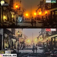 تابلو نوری پاریس فرانسه پل اسکله چراغ دار شب خواب|تابلو، نقاشی، عکس|شیراز, پودنک|دیوار