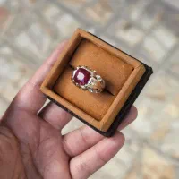 انگشتر فاخر زیبا نگین یاقوت سرخ آفریقای