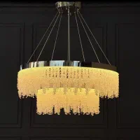 لوستر الماس.کریستالی دایره شاخ نباتی. AC light