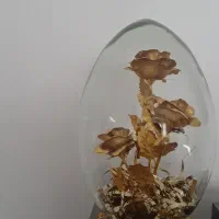 باکس 4 شاخه گل رز فلزی طلایی   نونو