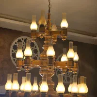 لوستر چوبی طرح مبینا سه طبقه