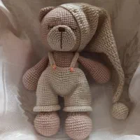 عروسک دست باف خرسی نوزاد