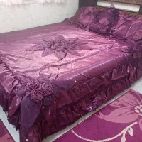 رو تختی ساتن 5 تکه در حد نو واقعی|سرویس روتختی|تهران, افسریه شمالی|دیوار