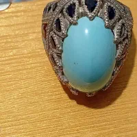 انگشتر فیروزه نیشابور اصل محک مغز سنگ